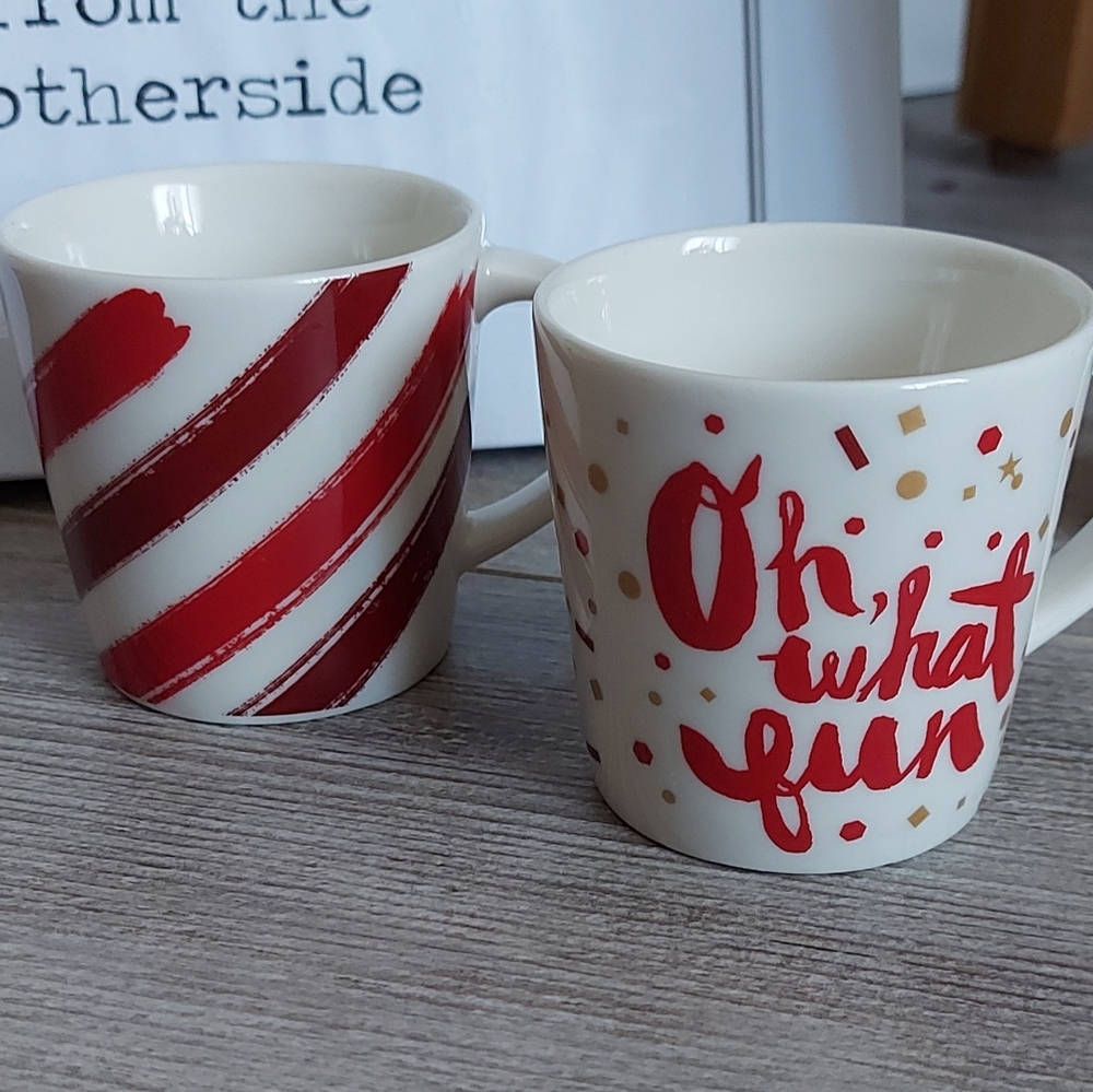Starbucks demitasse Christmas espresso mugs 3fl oz. Set of 2. 2014